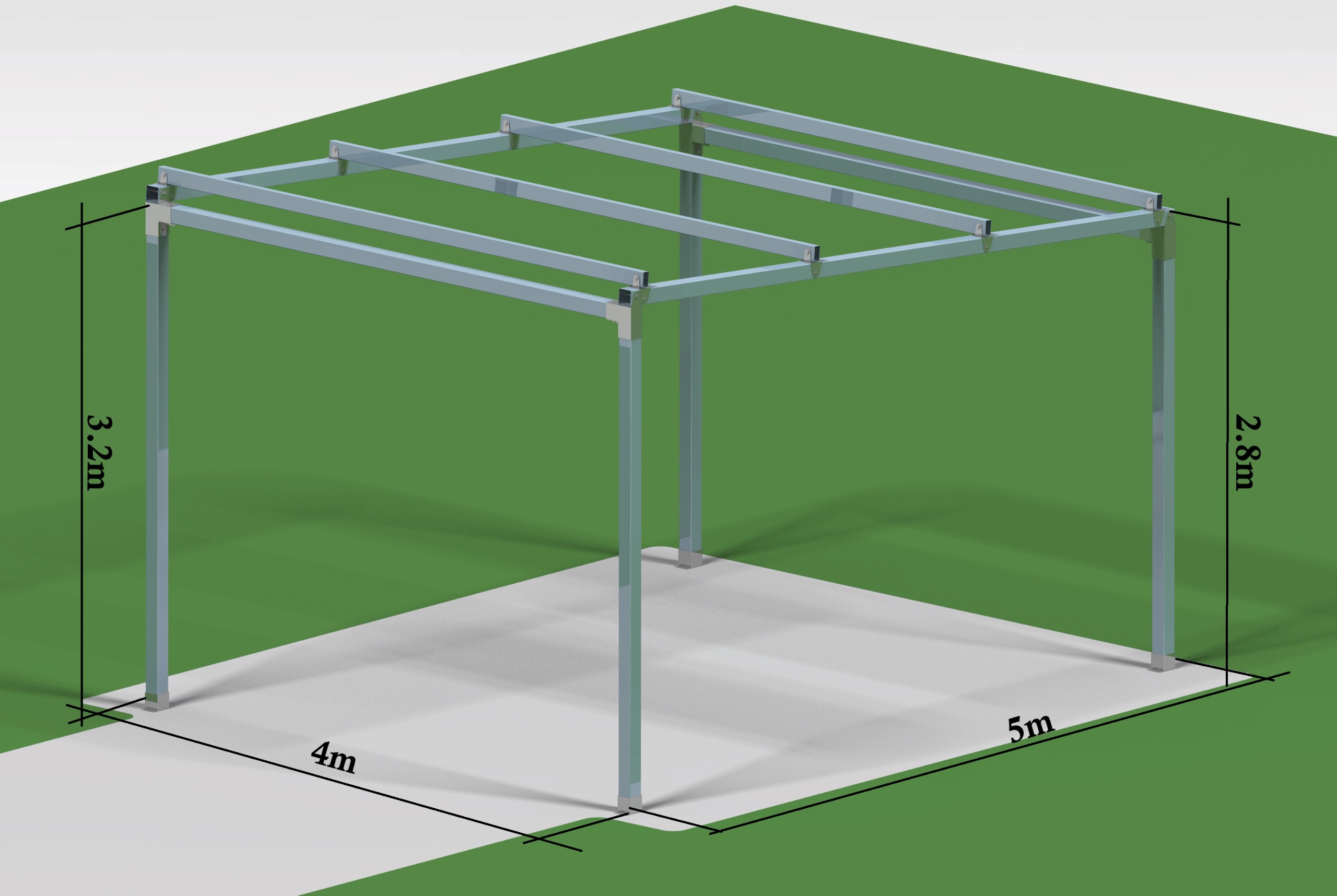 Carport din otel zincat, fara sudura!