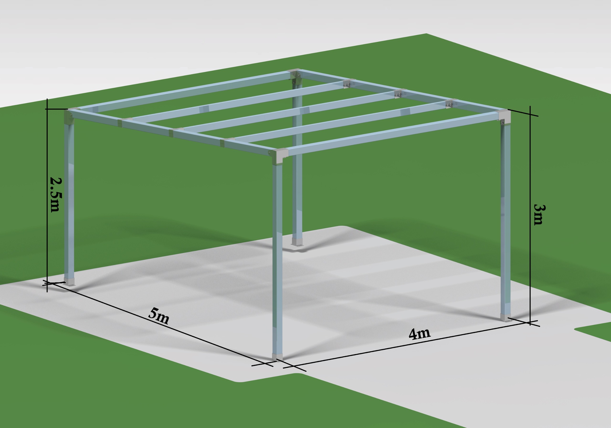 Carport minimalist otel zincat