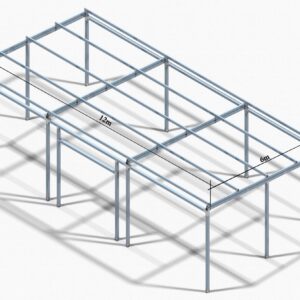 Structura metalica zincata premium 6x12 m cu conectori pantentati cu prindere cu suruburi.