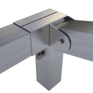 1010-03I Piesă de îmbinare tip L stânga – ieșire înclinată – 10x10cm