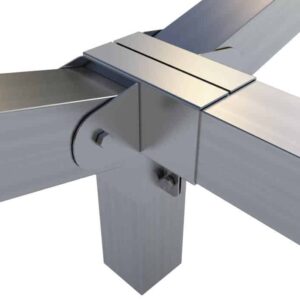 1010-04 Piesă de îmbinare tip L ieșire dublă înclinată – 10x10cm