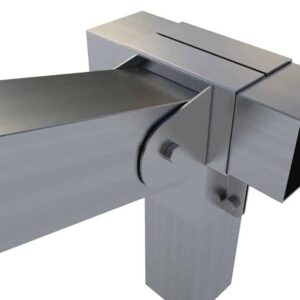 1010-07 Piesă de îmbinare tip T – ieșire înclinată – 10x10cm