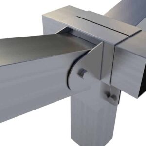 1010-09 Piesă de îmbinare tip T dublu – ieșire dublă înclinată – 10x10cm