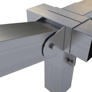 1010-10 Piesă de îmbinare tip T dublu – înclinată – ieșire dreaptă – 10x10cm
