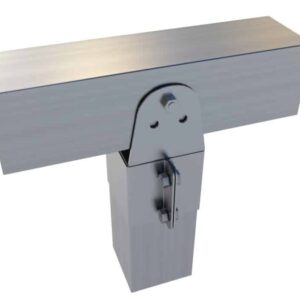 1010-25 Piesă de îmbinare dreaptă, țeavă superioară înclinată – 10x10cm
